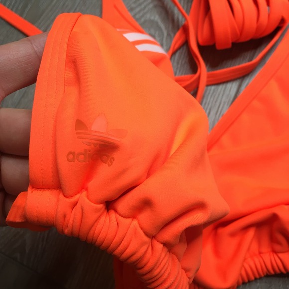 NWT Adidas Ivy Park IVP Strappy Triangle Bikini Top Swimwear Solar Orange 3X - Picture 4 of 7